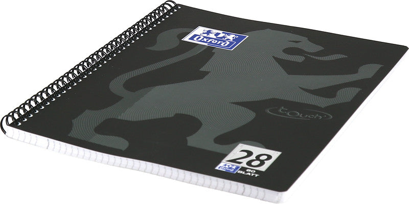 Oxford Collegeblock, Karton, 80 Blatt, 4-fach gelocht, perforiert, 90 g/m² – Schwarz, für SCRIBZEE App