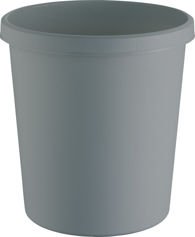 Helit Papierkorb the green german – 18 l – Kunststoff, lichtgrau – Ø 310 × H 320 mm