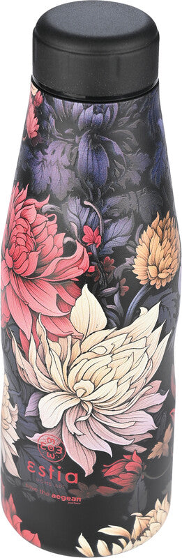 Estia Trinkflasche – 5 dl – Edelstahl, isoliert, Schraubverschluss – Midnight Blossom