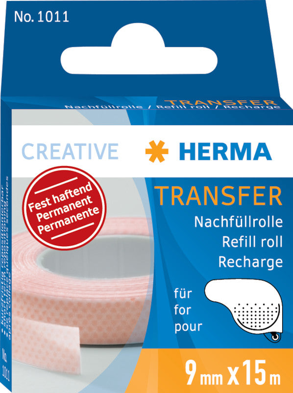 HERMA Klebespender – Roller, permanent, transparent, lösemittelfrei, nachfüllbar, für Basteln