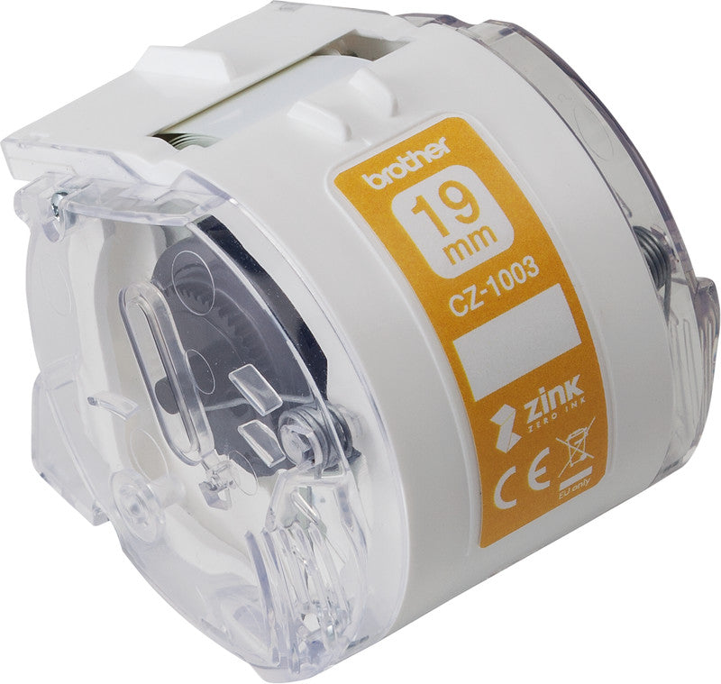 Brother Etiketten, 19 mm × 5 m, weiss, Papier, permanent, für VC-500W