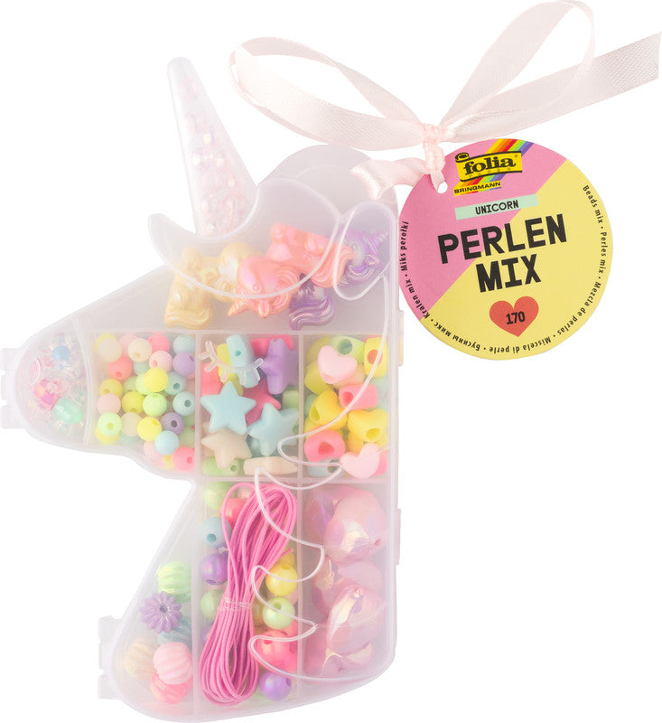 Folia Perlenset Mix Unicorn – 170-teilig, mehrfarbig