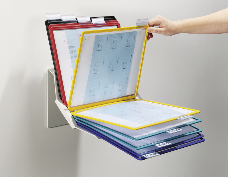 Durable Sichttafelsystem Vario Pro 10 – für A4, 10 Fächer, Grau, Metall/Kunststoff, 270×165×395 mm