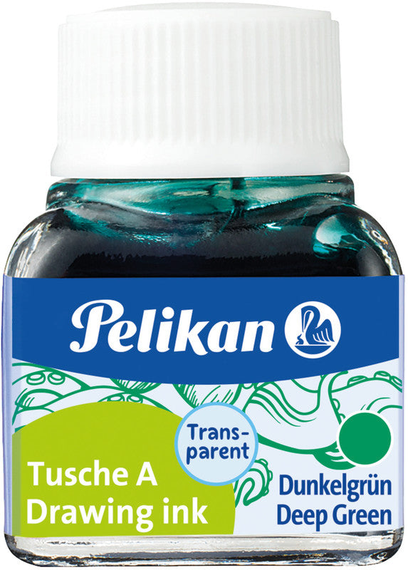 Pelikan Tusche – dunkelgrün, transparent, 10 ml