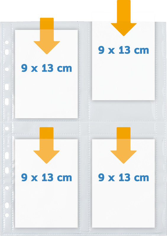 HERMA Sichtmappe 9 × 13 cm – transparent, Kunststoff, glänzend, 10er-Pack
