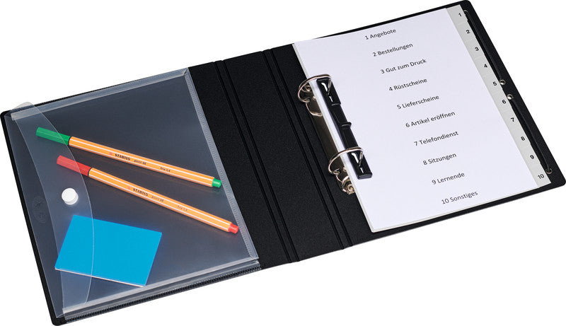 Kolma Zeigebuch – A5 Hochformat – 2-Ring Bügelmechanik, Ø 30 mm, Rücken 40 mm – Schwarz, recyclingfähig