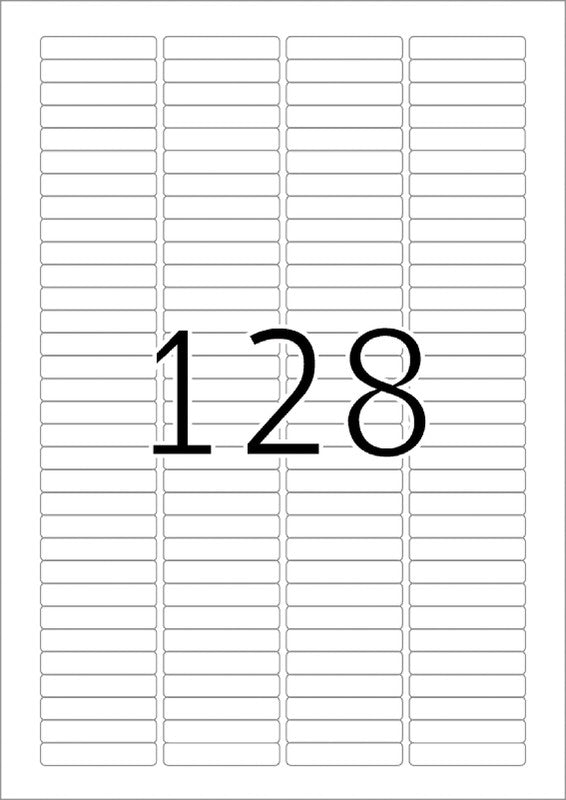 HERMA Druckeretiketten, 43,2 mm × 8,5 mm, weiss, Papier, permanent, 25 Blätter (3'200 Etiketten)