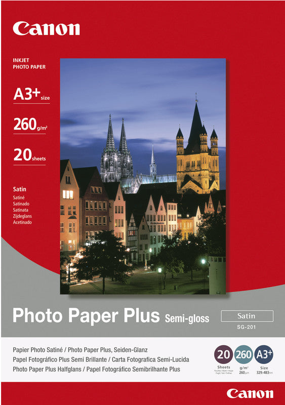 Canon Fotopapier – seidenmatt, A3+, 260 g/m², 20 Blatt – für Inkjet-Drucker