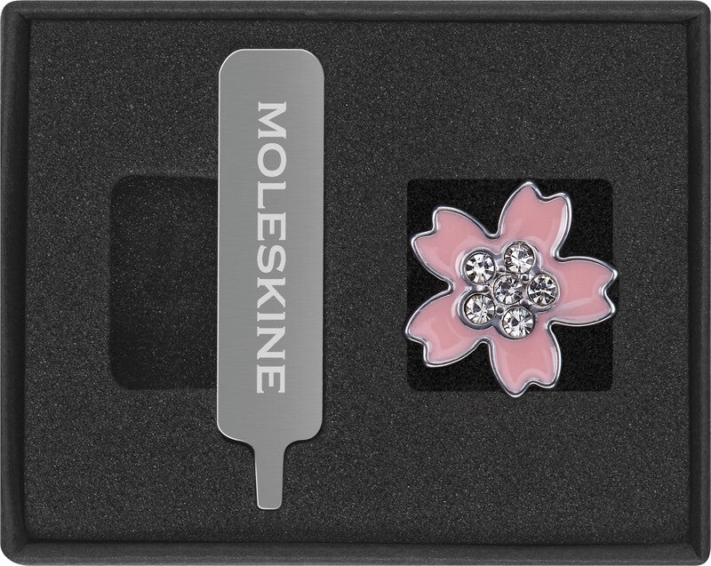 Moleskine Pin Kristallblume Limited Edition Sakura – rosa – 5,4 × 16 mm – Zinklegierung