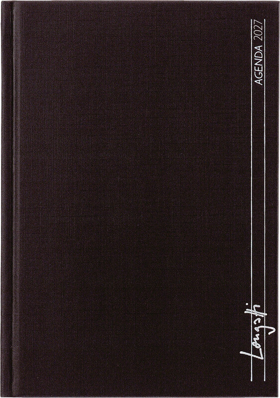 Biella LONGATTI Agenda – 1 Woche/2 Seiten, gebunden, 10,4 × 14,8 cm, 2027, schwarz