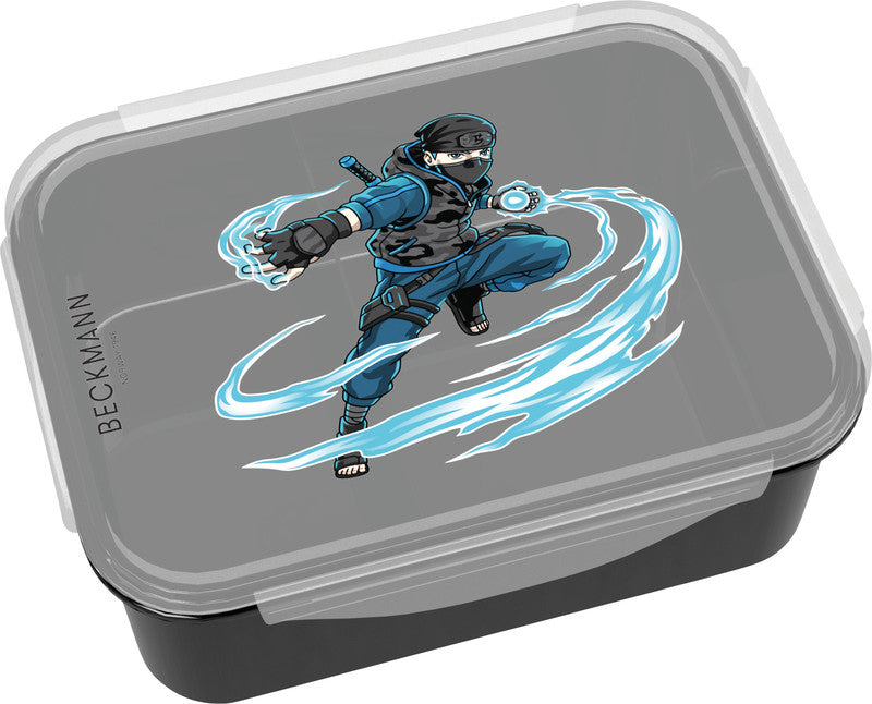 Beckmann Lunchbox – 1,7 l – mit herausnehmbarem Innenteiler – PP – mehrfarbig, Ninja Master – 18,7 × 14 × 7 cm