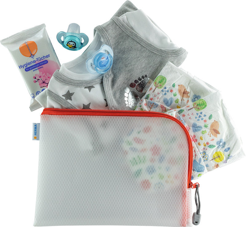 HERMA Reissverschlusstasche Etui – Rot – Kunststoff – 36 × 28 × 0,7 cm
