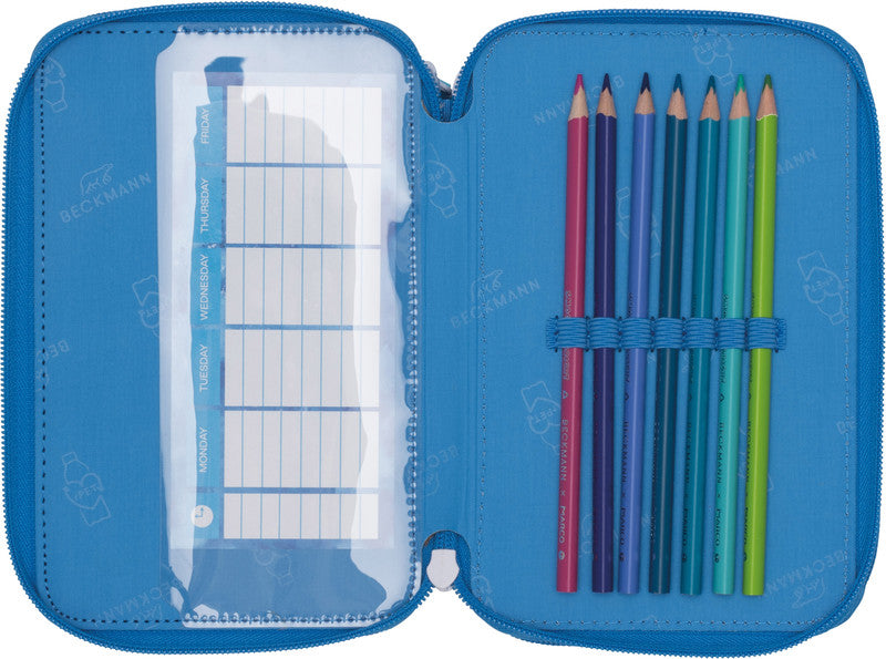 Beckmann Classic 1st Etui Triple, gefüllt – Ocean – Kunststoff – 13,0 × 20,5 × 7,0 cm