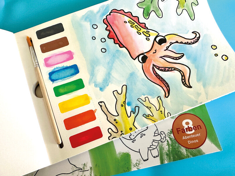 Wedo Bunte Welt Malbuch – 21 × 14 cm – perforiert, inkl. Wasserpinsel