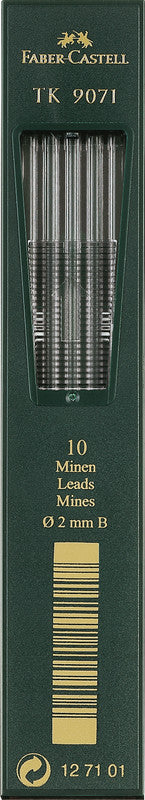 Faber-Castell Bleistiftminen TK 9071 für TK-Stifte 4600, 9400, 9500 – grau, 2 mm, 4H, 10 Stk.