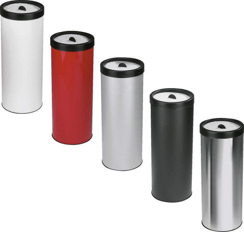 Zwingo Standascher – Metall, Weiss – mit Sandsieb – Ø 330 × H 800 mm
