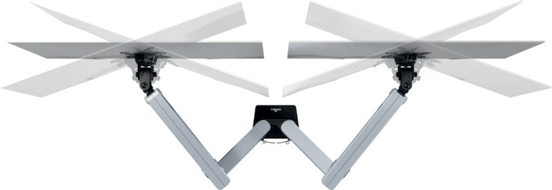 Durable Select Plus – Monitorarm, 2 Monitore, Tischklemme – bis 32", VESA 75 × 75/100 × 100 mm, Gasfeder
