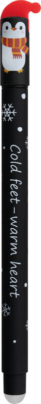 Eberhard Faber Animal Erase it Winter Gelschreiber – blau, 0,7 mm, radierbar, Kappe, nachfüllbar