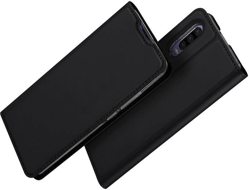 Dux Ducis Booklet-Hülle – für Huawei P30 – schwarz – Kunstleder – mit Kartenfach, Magnetverschluss