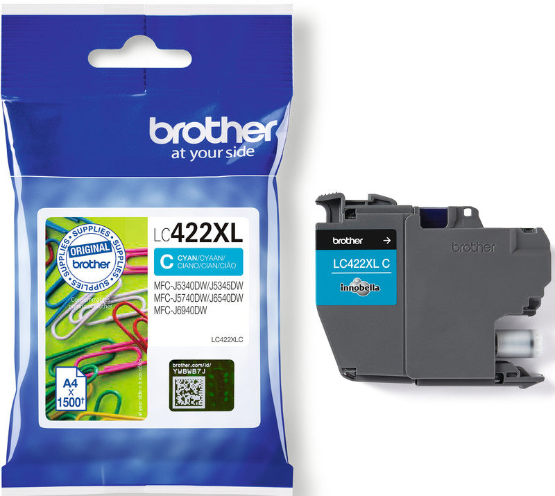 Brother Tintenpatrone, Cyan, 1'500 Seiten – für Inkjetdrucker/Multifunktionsgeräte