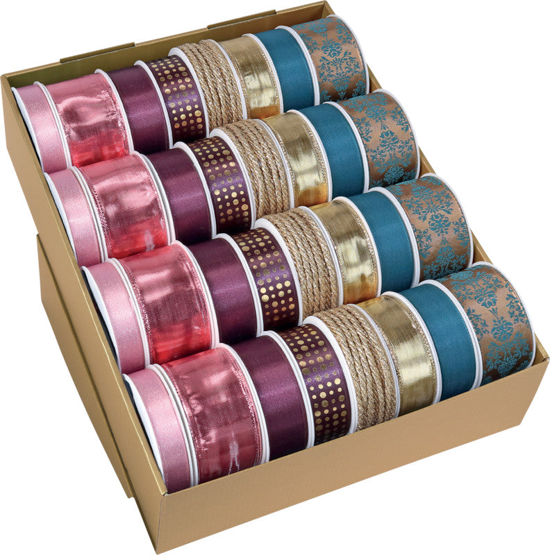 Präsent Geschenkband – Christmas Trends (Weihnachten) – Seide, sortiert, 4 Breiten, verschiedene Längen
