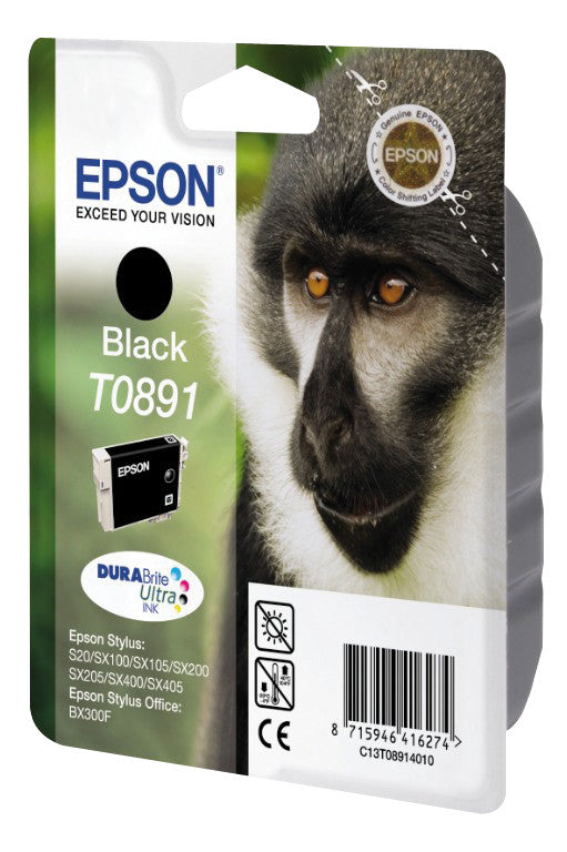 Epson Tintenpatrone T0891, Schwarz – für Inkjetdrucker/Multifunktionsgeräte