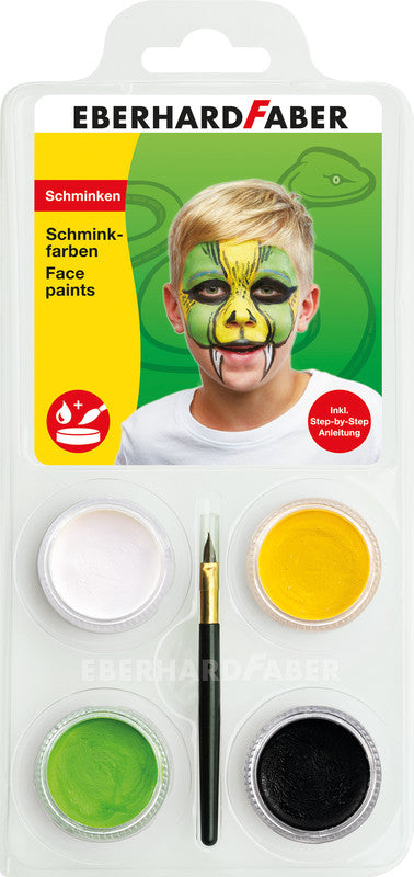 Eberhard Faber Schminkfarben-Set – 4 Farben, mit Pinsel