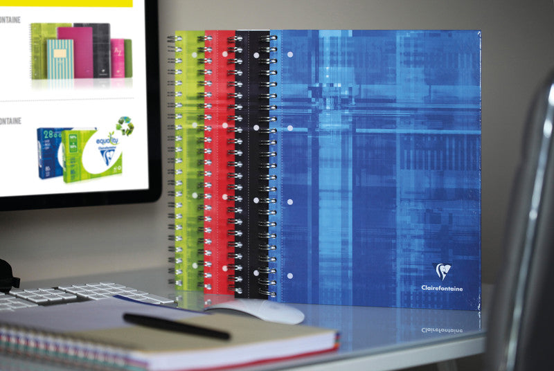 Clairefontaine Collegeblock, Spiralbindung, 120 Blatt, 4-fach gelocht, perforiert, 90 g/m² – sortiert