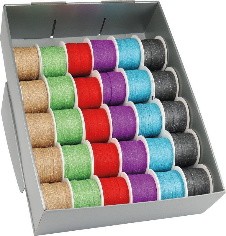 Präsent Geschenkband Poly Glitter – Kunststoff – 10 mm × 10 m – sortiert