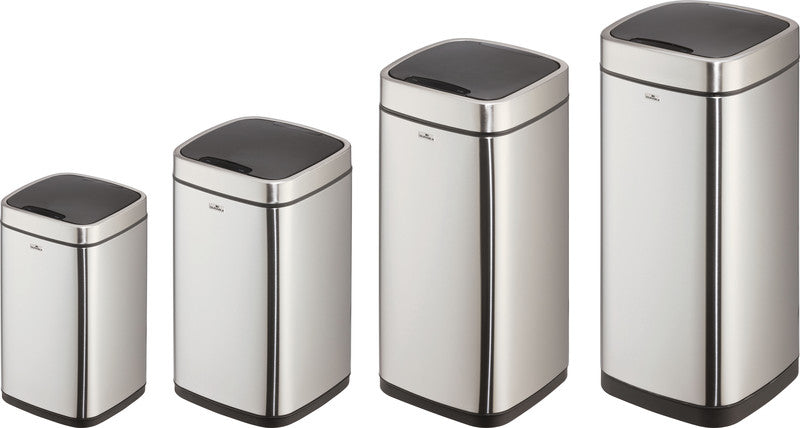 Durable Tisch-Abfallbehälter – 12 l – Edelstahl – Ø 240 × H 430 mm – sensorgesteuert, batteriebetrieben