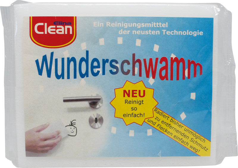 Elina clean Schwamm – Kunststoff, 14 × 6 × 3 cm, weiss, Flecken-Radierer, 2 Stk.
