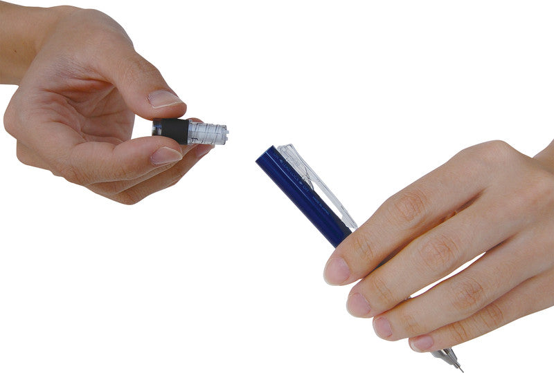 Tombow Monograph Druckbleistift – 0,5 mm, weiss/blau, Schüttel-Mechanismus