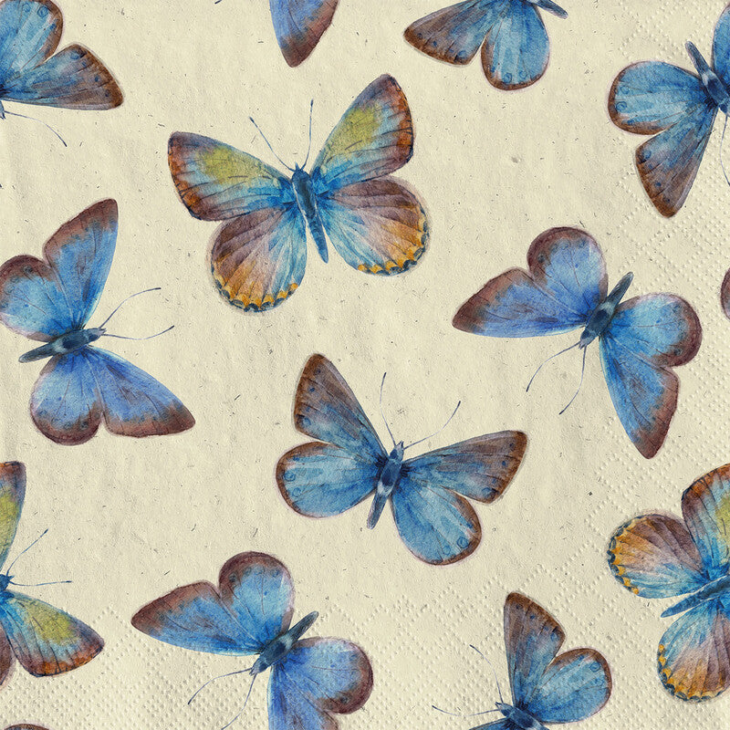 Fasana Servietten Morpho Schmetterlinge – 24 × 24 cm – 2-lagig, Tissue – 20 Stk., FSC