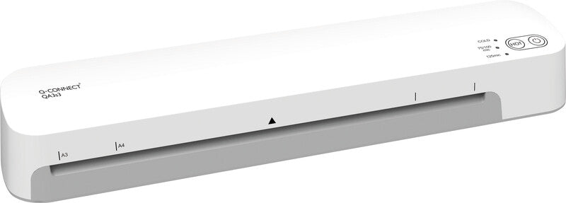 Q-CONNECT S3 Laminiergerät A3 – 2-Rollen, 75–125 µm, Kaltlamination, Aufheizzeit 1 Min., 420 mm/min, Weiss