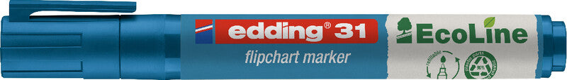 Edding Flipchart-Marker 31 EcoLine – Rundspitze 1,5-3 mm – Blau – Nachfüllbar