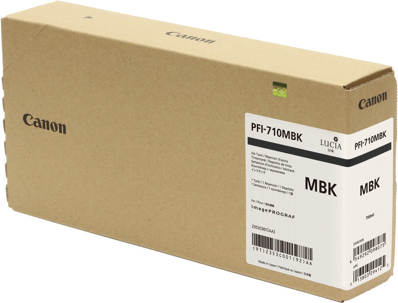 Canon Tintenpatrone PFI-710MBK, schwarz, 700 ml – für Tintenstrahldrucker/Multifunktionsgeräte