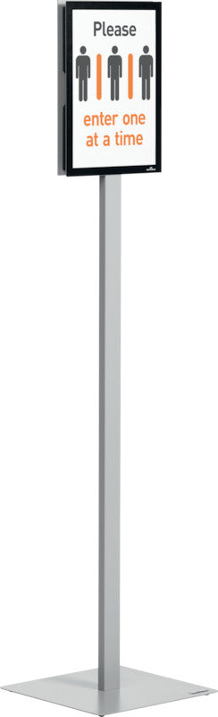 Durable Duraframe Infoständer – für A4 Hoch-/Querformat, magnetisch, silber/schwarz, Metall