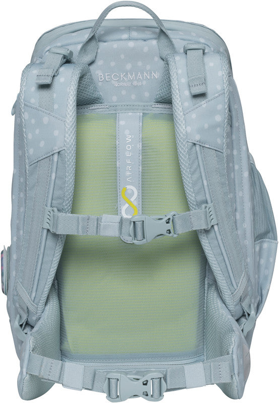 Beckmann Schulrucksack Active Air Flx – 6-teilig – Forest Deer Dusty Mint – aus recyceltem PET