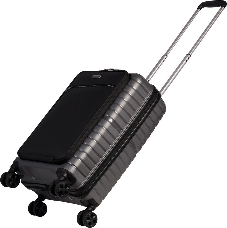 Worldpack Trolley Handgepäck – Hartschale PP, 4 Doppelrollen, Dunkelgrau, 38 × 55 × 23 cm