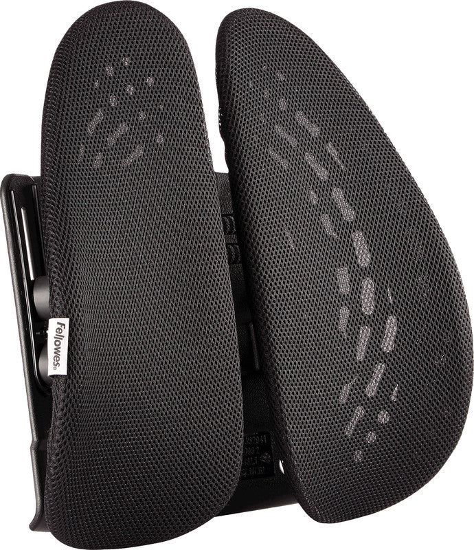 Fellowes Rückenstütze Back Angel – 42×13×39 cm, höhenverstellbar 14–23 cm, schwarz