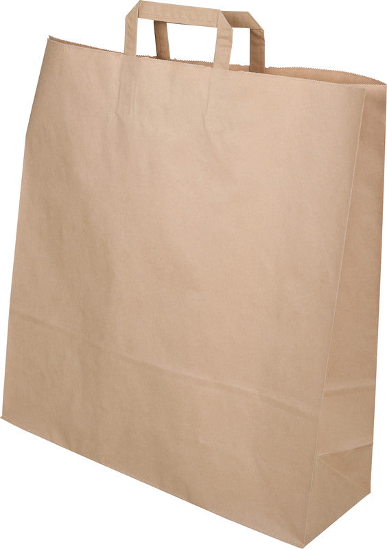Elco Papiertragetasche mit Flachhenkel – 45 × 49 × 15 cm – Kraftpapier, 80 g/m² – Braun – 50 Stk.
