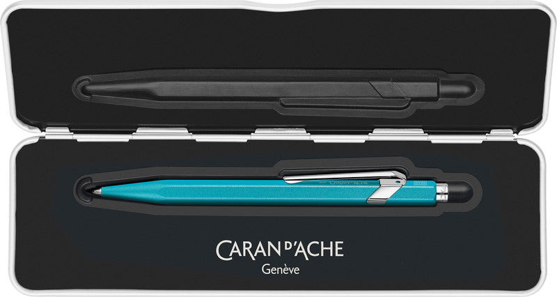 Caran d-Ache Kugelschreiber – türkisblau, Aluminium