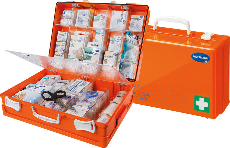 Hartmann Vario 3 Notfallkoffer – für grosse Betriebe & Industrie – gefüllt – Orange – 420 × 330 × 150 mm