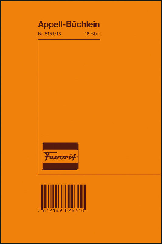 Favorit Formularblock – Deutsch, 18 Blatt, 120 × 180 mm, Pressspan