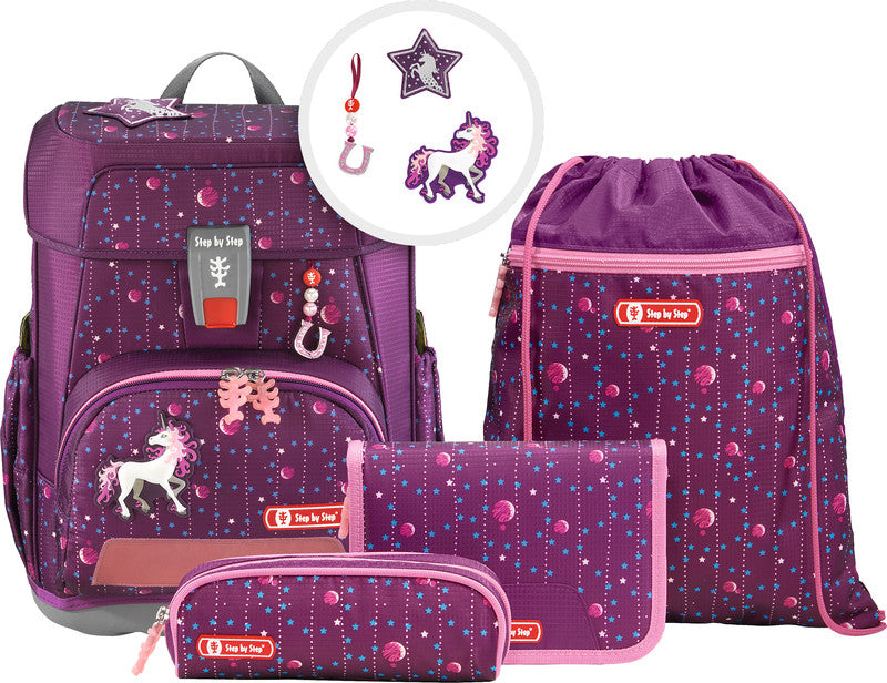 Step by Step Schulrucksack-Set – 5-teilig – Dreamy Unicorn Nuala – aus recycelten PET-Flaschen