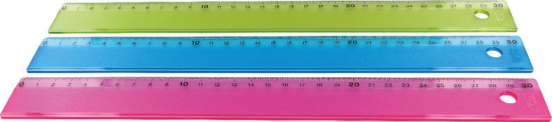 Kum Wandtafel-Lineal 30 cm – Kunststoff, sortiert, eingeprägte Masseinteilung, mit Tuschekante