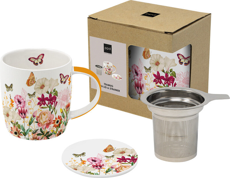 Ppd Back to Nature Illusion Tasse – 0,40 l, Porzellan, Mehrfarbig, Deckel