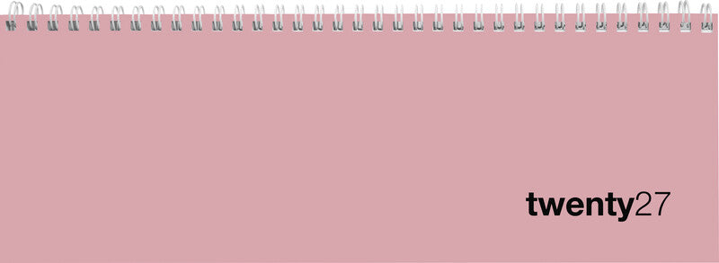 Biella Bunte Agenda – 1 Woche/2 Seiten, Spiralbindung, 29,7 × 10,5 cm, Jan–Dez, 2027, Rosa, FSC