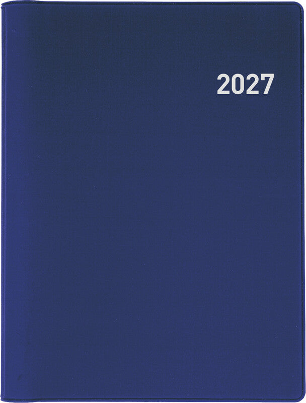 Biella Rex Agenda – 1 Woche/2 Seiten, Wire-O, 10,1 × 14,2 cm, 2027, mehrsprachig, Dunkelblau, FSC