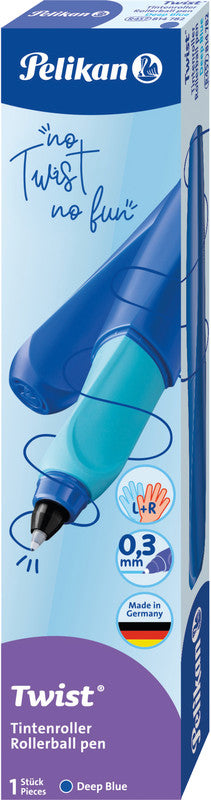 Pelikan Twist – Tintenroller mit Kappe, 0,4 mm, Blau